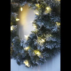 Julekrans med lys Edmonton 50 cm 30-lys - Grønn