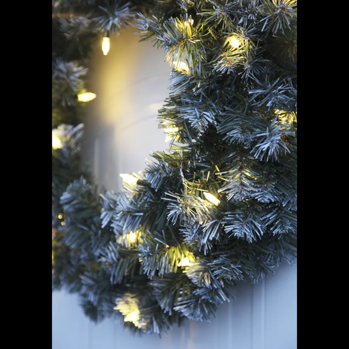 Julekrans med lys Edmonton 50 cm 30-lys - Grønn