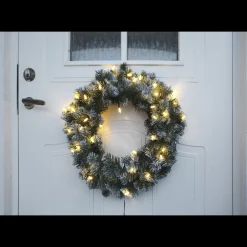 Julekrans med lys Edmonton 50 cm 30-lys - Grønn