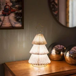 Juletre i papp med messing stjerne 36 cm