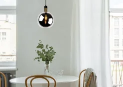 Julius takpendel 28 cm - Røykfarget glass