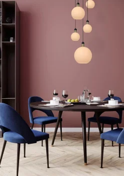 Julius takpendel rondell 5 lys - Opalglass