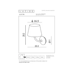 Justin vegglampe - Svart