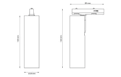 Komplett 2m Zip Tube Micro 3 X 7W LED 2000-2800K dim to warm