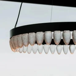 Krystallkongle lampe rund 80 cm 44 kongler