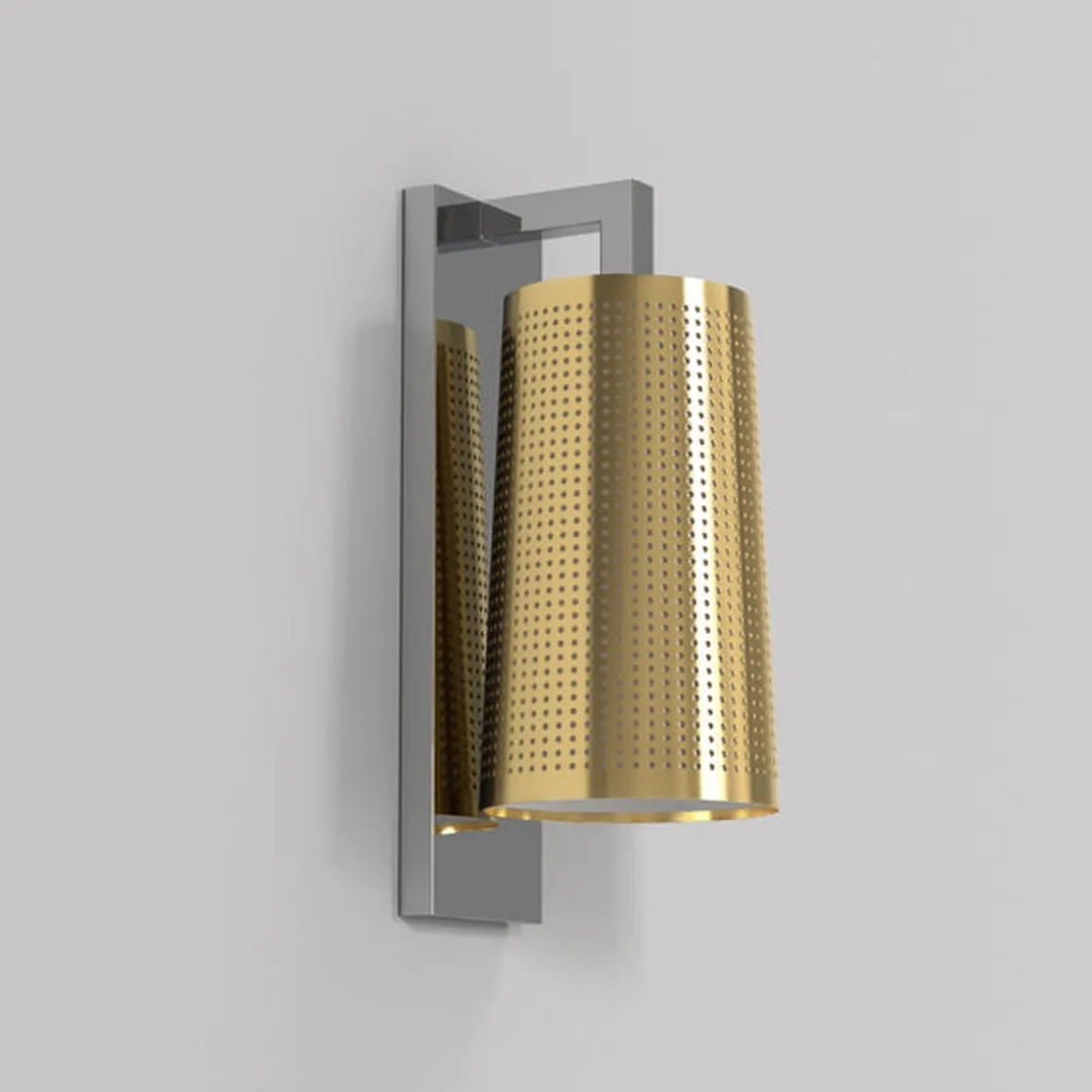 Lago 280 vegglampe IP44 - Krom/Messing