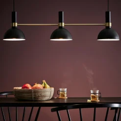 Larry takpendel - Svart/Børstet messing - Svart / Messing