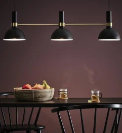 Larry takpendel - Svart/Børstet messing - Svart / Messing