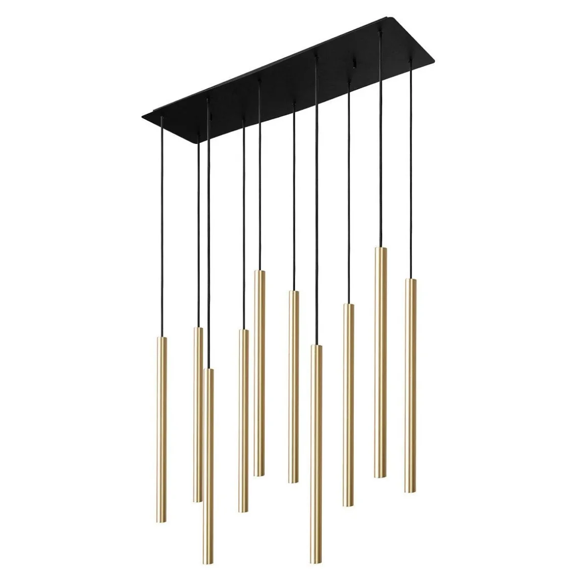 Laser takpendel 10 lys - Svart/Messingfarget