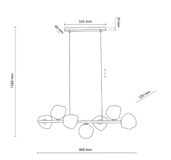 Lava takpendel 7-lys 90 cm