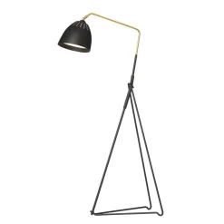 Lean gulvlampe - Svart/Rå messing