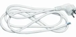 Ledning med vinklet plugg 3 meter 3x0,75 mm jordet - Hvit