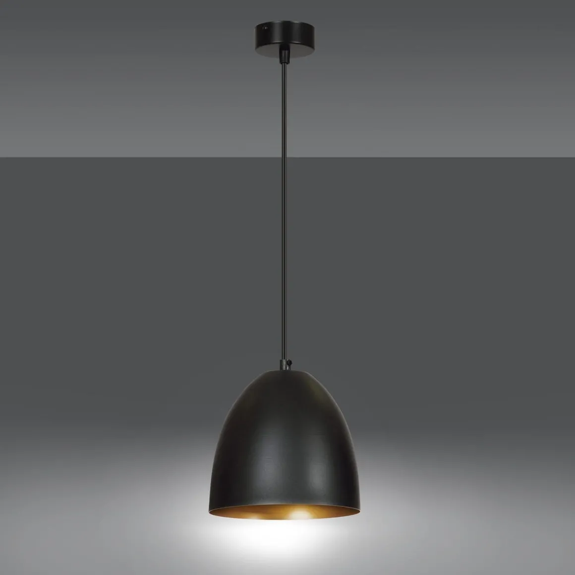 Lenox takpendel 1 lys - Svart/Gullfarget