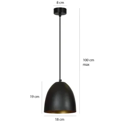 Lenox takpendel 1 lys - Svart/Gullfarget