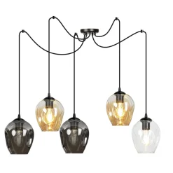 Level takpendel 5 lys - Svart/Multifarget