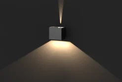 Lillesand vegglampe opp/ned utendørs justerbar lysvinkel IP65 10W 3000K - Svart