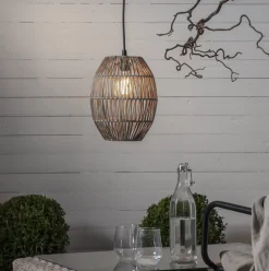 Linde utendørs lampeskjerm 24 cm IP44 - Grå/beige