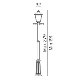 London 4124 Big stolpe 17,5W LED 3000 Kelvin