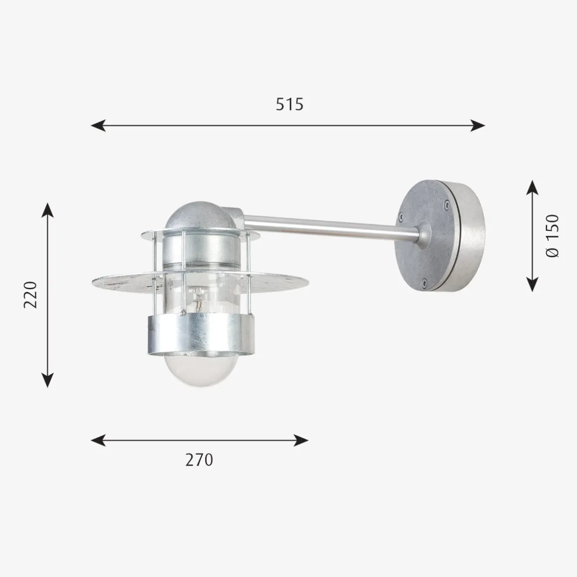 Louis Poulsen Albertslund utendørs vegglampe lang