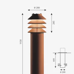 Louis Poulsen Bysted Pullert Mast F/Nedgraving - Corten
