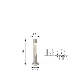 Louis Poulsen Flindt Garden jordspyd u/adapter kort