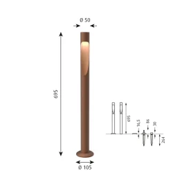 Louis Poulsen Flindt Garden fotplate u/adapter lang