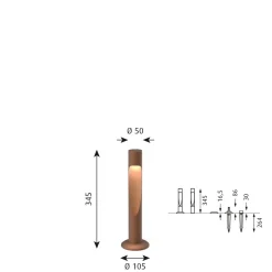Louis Poulsen Flindt Garden fotplate u/adapter kort