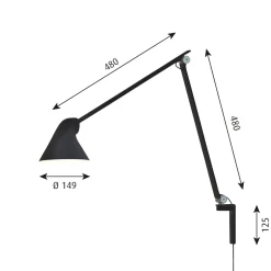 Louis Poulsen NJP lang vegglampe