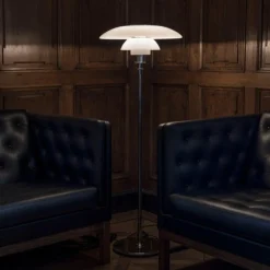 Louis Poulsen PH 4½-3½ gulvlampe Krom/Opalt glass