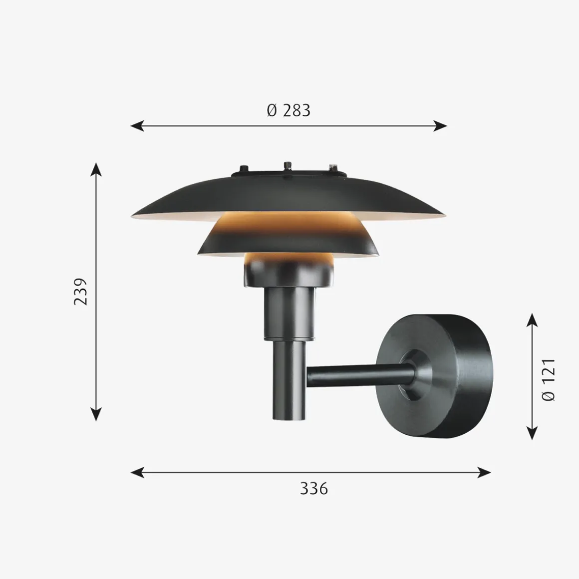 Louis Poulsen PH 3-2½ utendørs vegglampe