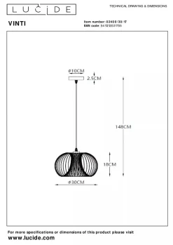 Lucide Vinti takpendel 30