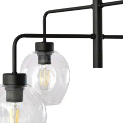 Lukka takpendel 4 lys- Svart/Klart glass