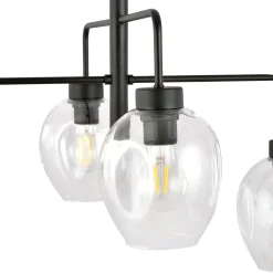 Lukka takpendel 4 lys- Svart/Klart glass