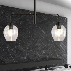 Lukka takpendel 2 lys- Svart/Klart glass