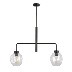 Lukka takpendel 2 lys- Svart/Klart glass