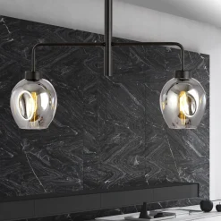 Lukka takpendel 2 lys- Svart/Røykfarget