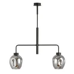 Lukka takpendel 2 lys- Svart/Røykfarget