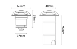 Luna Deco 3 uplight utendørs 3W 3000 Kelvin IP67 - Rustfritt stål