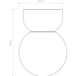 Lyra 140 taklampe for baderom IP44 G9