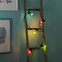 Lysslynge 5 lys, batteri og timer - Flerfarget