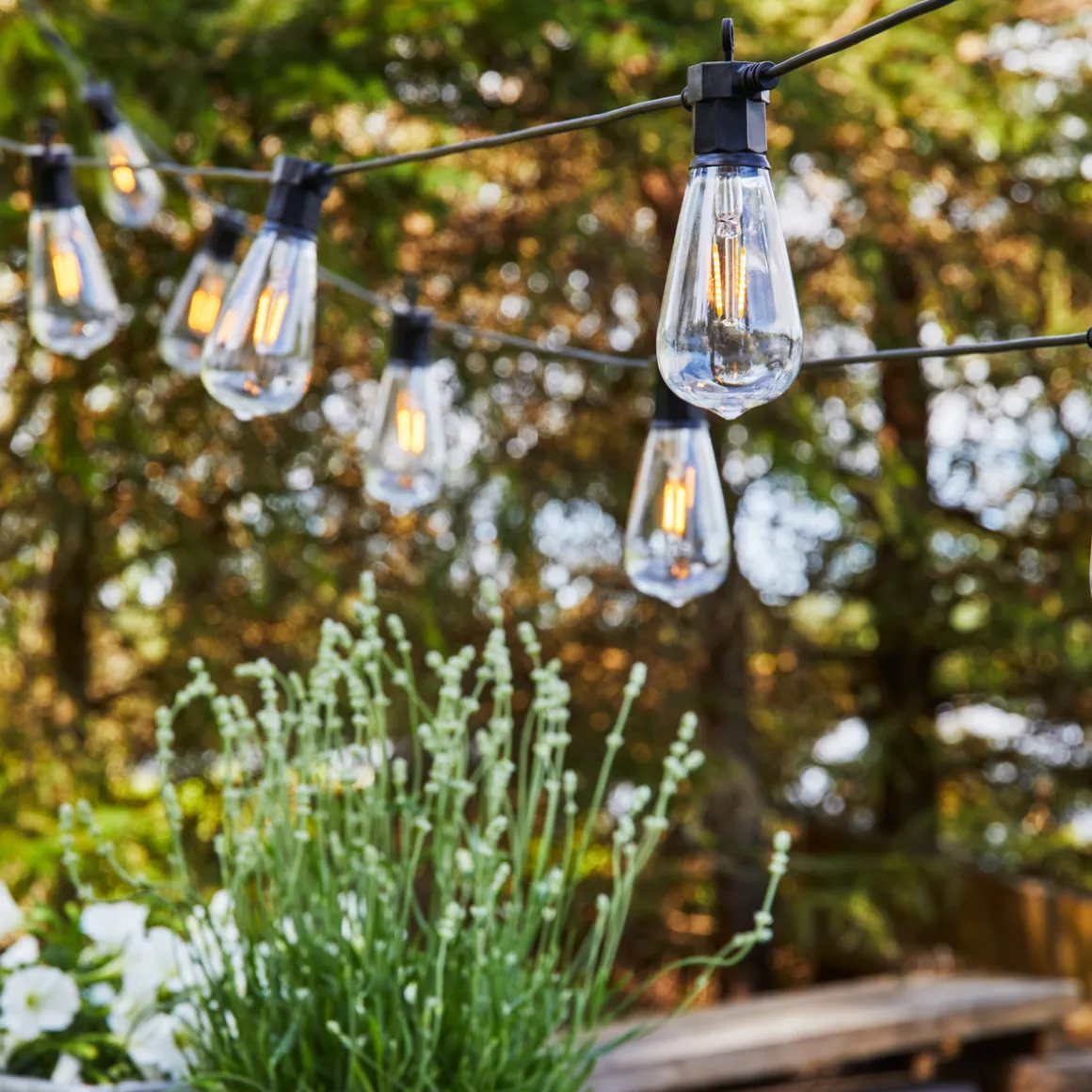 Lysslynge 10 lys stor - Garden 24 - Svart