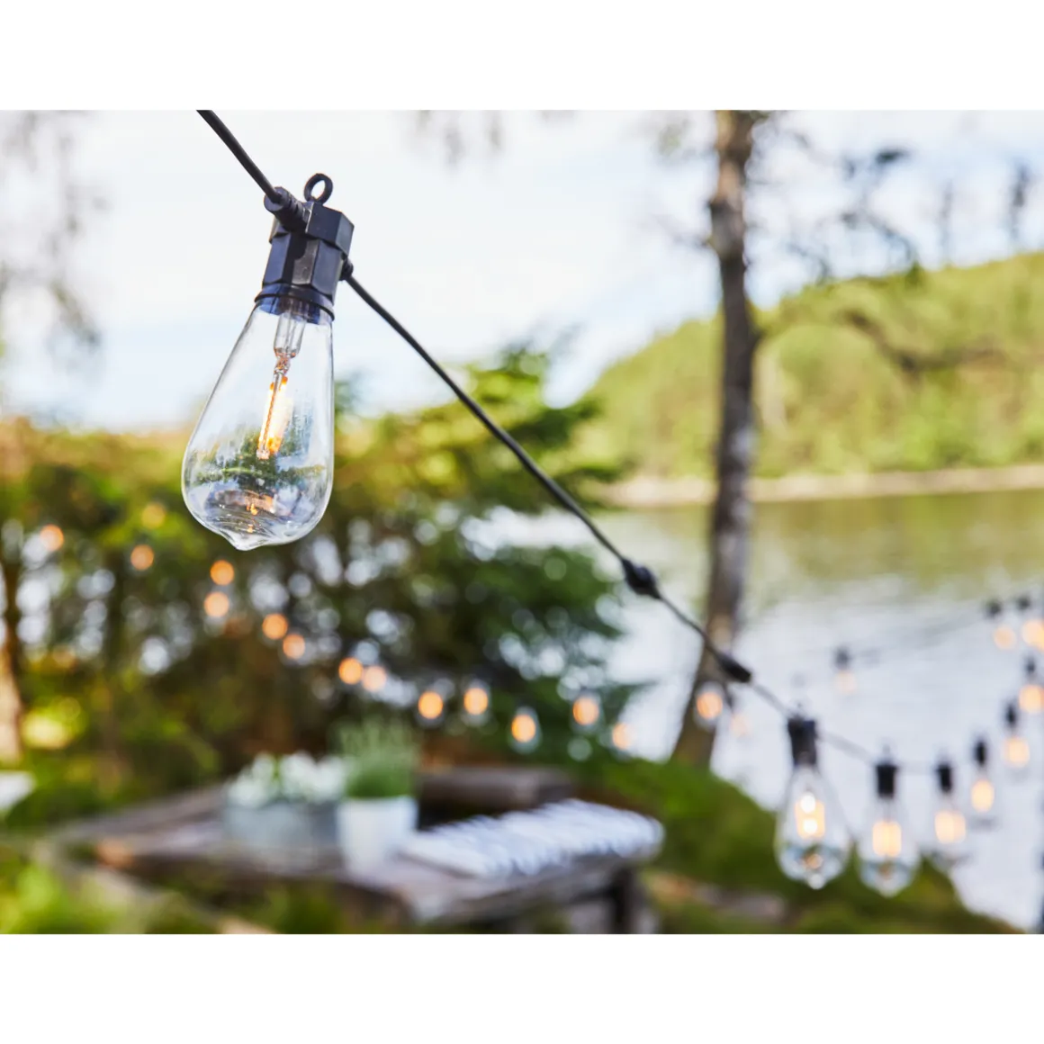 Lysslynge 10 lys stor - Garden 24 - Svart