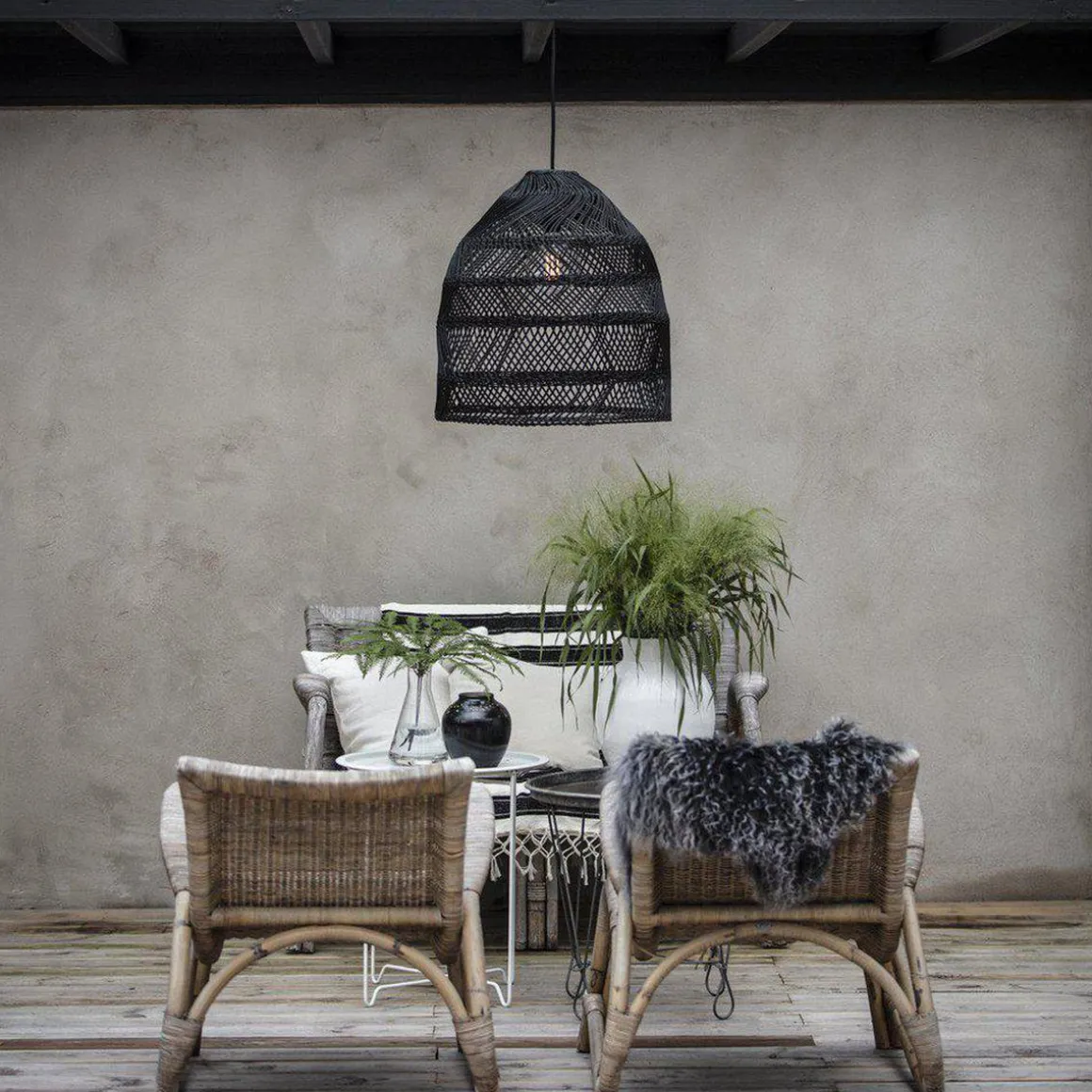 Maja takpendel utendørs 45 cm - Rotting Svart