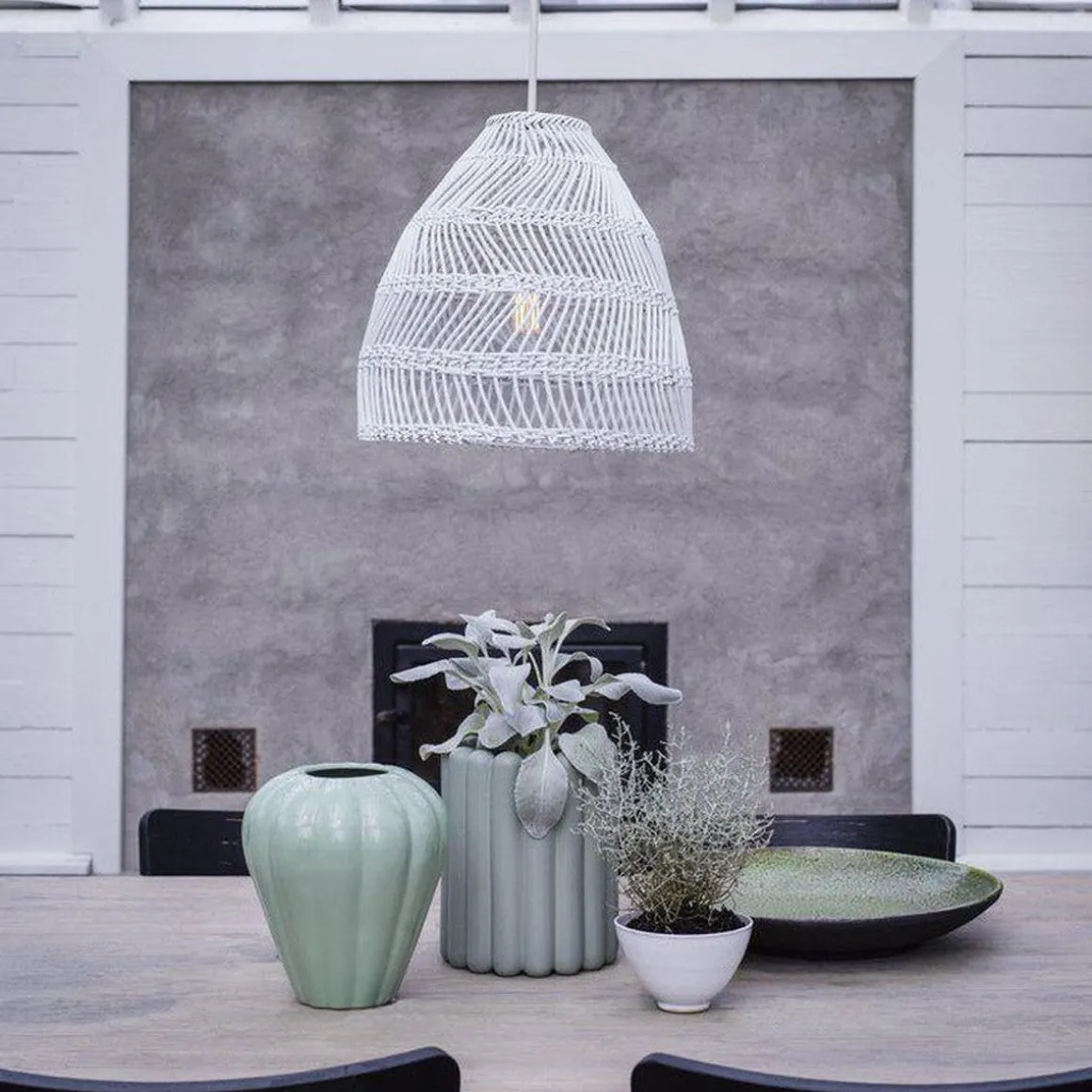 Maja takpendel utendørs 36 cm - Rotting Hvit