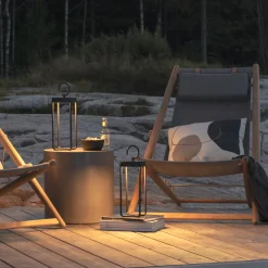 Manorola lanterne bord/gulv 39 cm IP54 oppladbar - Svart