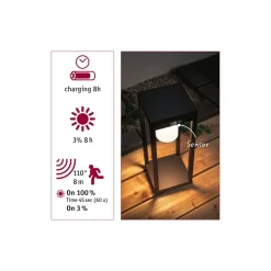 Marisol pullert utendørs 5,5W 3000 Kelvin m/bevegelses sensor - Solcelle