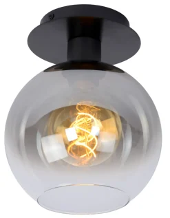 Marius taklampe - røykfarget/Svart