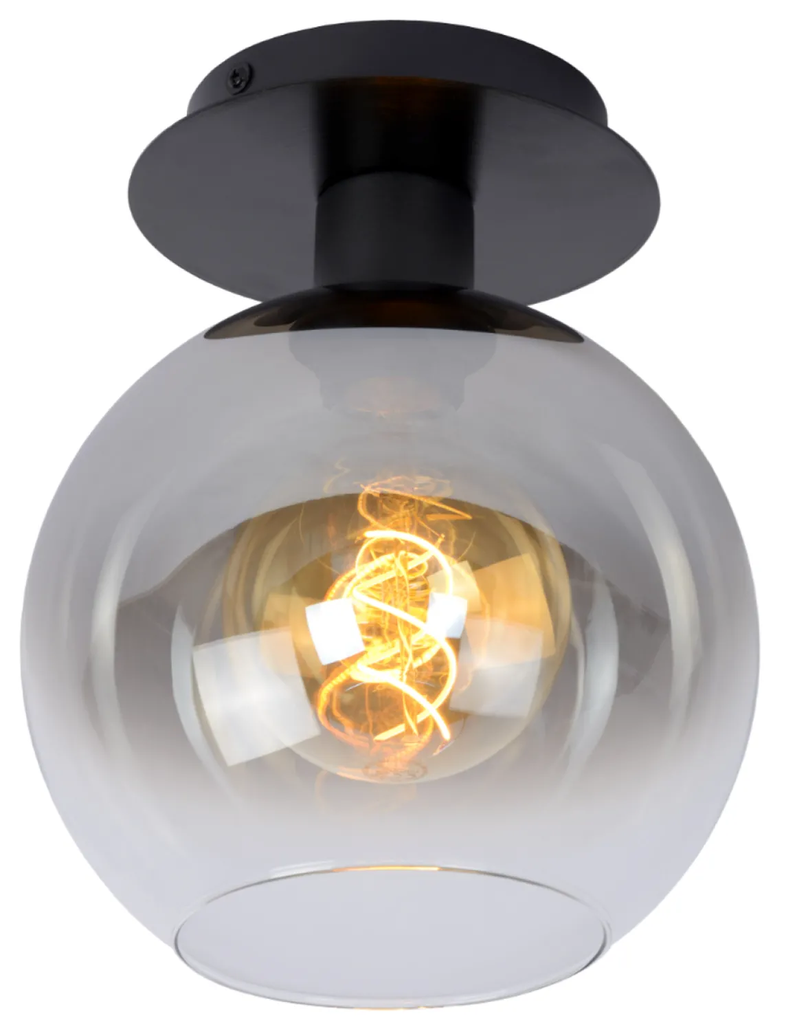 Marius taklampe - røykfarget/Svart