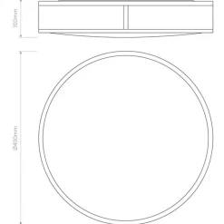 Mashiko 400 rund taklampe IP44