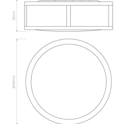 Mashiko 230 runde taklampe IP44 - Polert krom